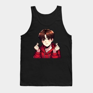 Cool Guy Korean Finger Hearts Kpop Tank Top